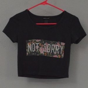 NWOT Wet Seal Graphic Floral Short Sleeve Crop Top